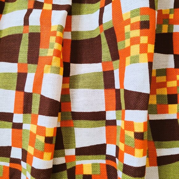 MCM Funky 70's Heavy Cotton Curtains - Pair Two - Picture 1 of 8